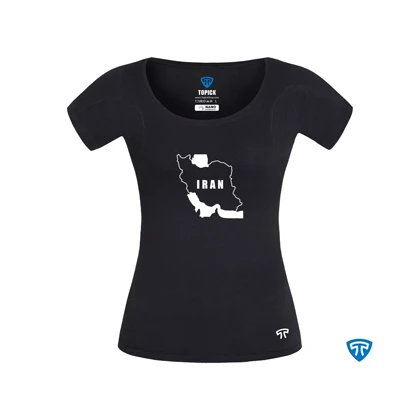تیشرت نانو آنتی باکتریال ضد تعریق زنانه مشکی طرح ایران من