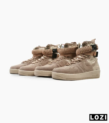 کفش کتانی ساق‌دار مردانه قهوه ای NIKE AIRFORCE AF1
