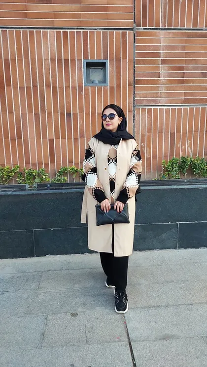 ست پلیور و شلوار چهارخانه زنانه ترک طرح مهرسا