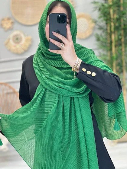 0252- شال لینن پلیسه