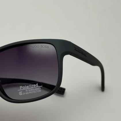 عینک آفتابی پلاریزه هوگو باس HUGO BOSS طوسی مشکی کد 2205 - عینک رانندگی