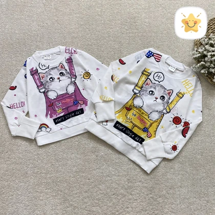 بلوز دخترانه فینگر دار مدل پیشی مناسب 2 تا 10 سال