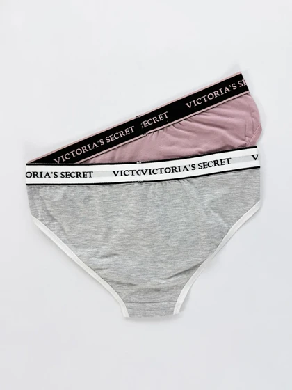 شورت اسلیپ زنانه نخ پنبه کمر کش ساده بسته 2 عددی ویکتوریا سکرت Victoria's Secret