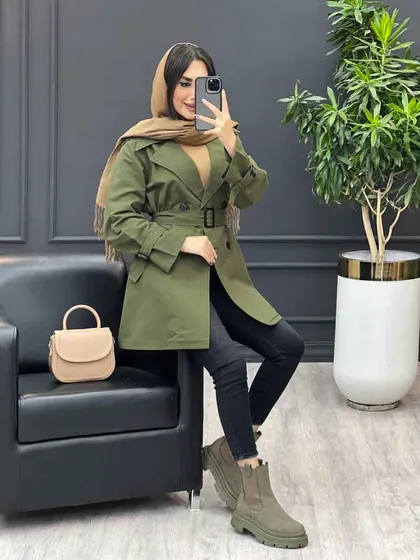 بارانی چهاردکمه سرشانه پاگن
