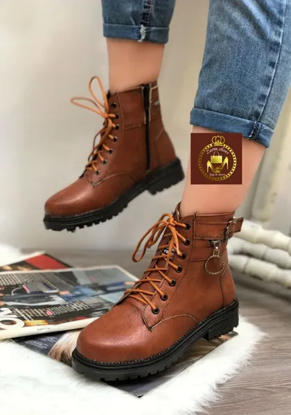 نیم بوت پوتین بندی زنانه مدل حلقه