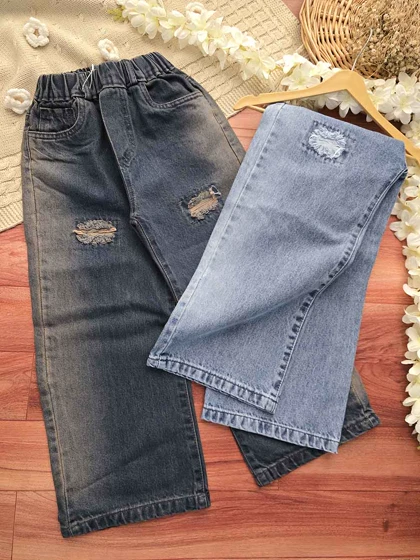 شلوار جین کمرکش اسپرت بگ