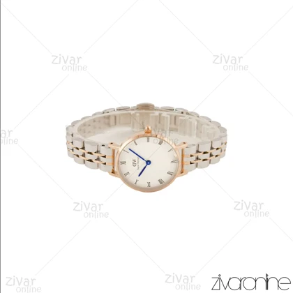 ساعت دنیل ولینگتون زنانه گرد رزگلد نقره ای ایندکس یونانی 105631