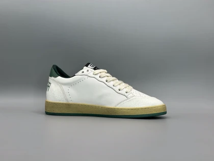کتانی گلدن گوس بال استار چرم سفید سبز سبز/Golden Goose Ball star
