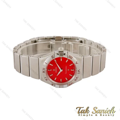 ساعت امگا کانسلیشن زنانه صفحه قرمز ایندکس خط Omega-5229-L