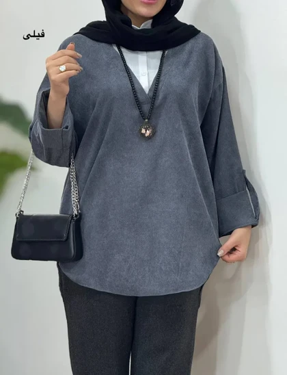 تونیک مانتویی یقه دار نوشین