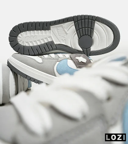 کفش مردانه و زنانه سفید طوسی آبی NIKE AIR JORDAN