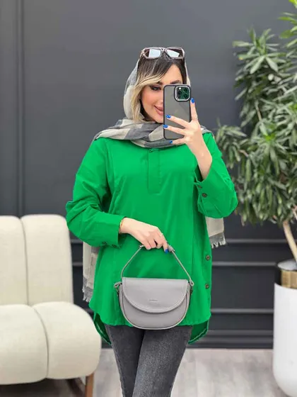 مانتو بغل سه دکمه آستین پیله
