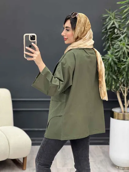 مانتو برش هلالی دو جیب