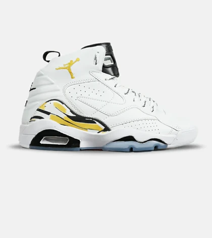 کفش کتانی ساق‌دار مردانه سفید زرد Nike air jordan 5 v02