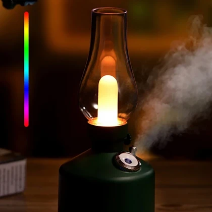 دستگاه بخور و چراغ خواب مدل LA-0621 شارژی طرح فانوس