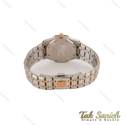 ساعت ای پی زنانه دورنگ رزگلد صفحه طوسی مشکی AP-5380-L