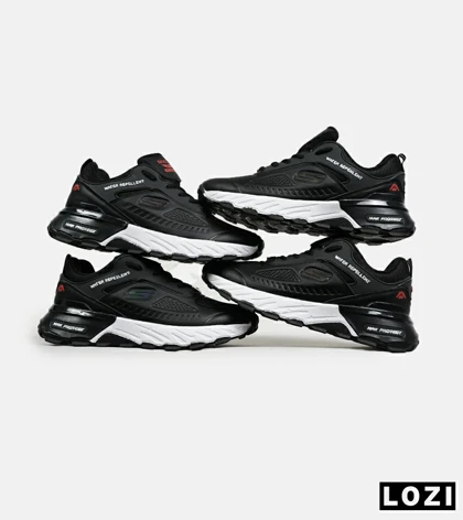 کفش کتانی مردانه مشکی سفید SKECHERS water repellent