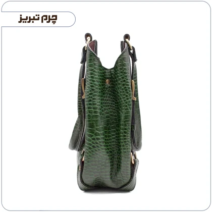کیف دستی چرم زنانه مدل لادن رنگ یشمی