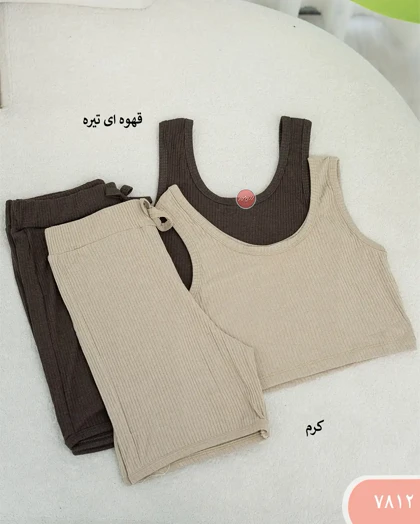 ست نیم‌تنه وشورتک کرکره ای زنانه 7812 | الینور
