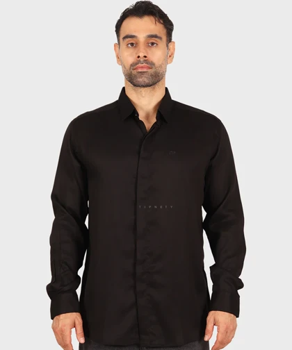 پیراهن مردانه آستین بلند دکمه مخفی 0372