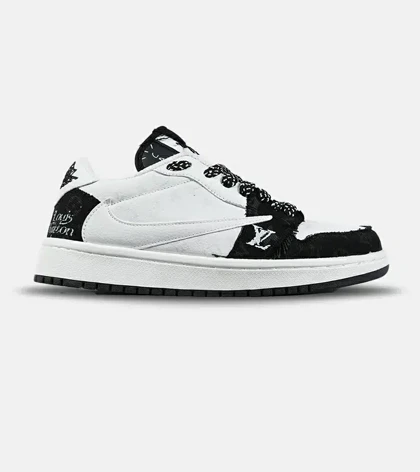 کفش کتانی مردانه و زنانه مشکی سفید NIKE LOUIS VUITTON x travis scott