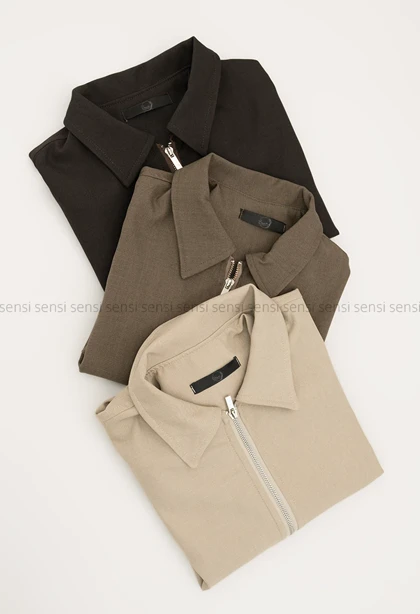 بامبر جلو زیپ آستین 3ربع کد1005384