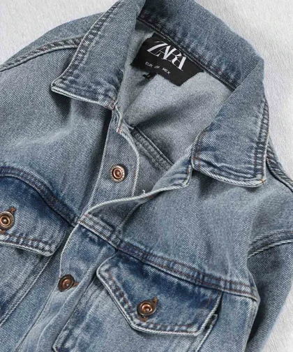 کت جین آبی روشن ساده 0205