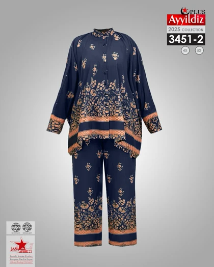 ست مانتو شلوار زنانه سایز بزرگ کد 3451/2