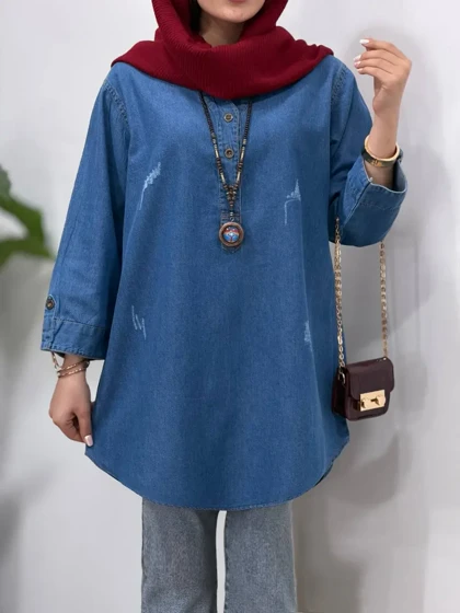 مانتو جین کاغذی ماهرو