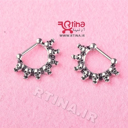 پیرسینگ تیغه بینی مدل Skull ring