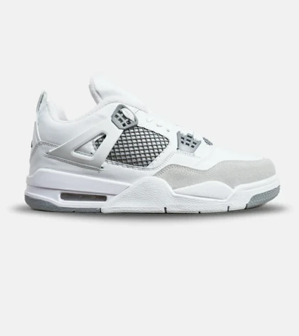 کتانی ساق‌دار زنانه و مردانه سفید طوسی Nike air jordan 4 مدل 6598