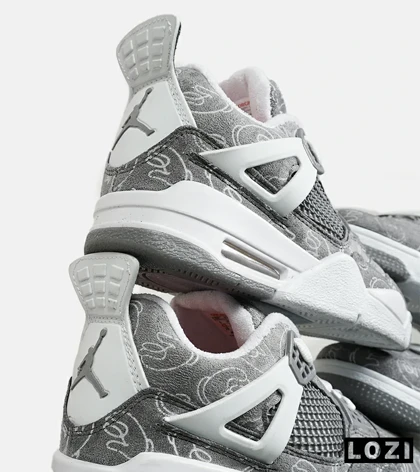 کفش کتانی ساق‌دار مردانه و زنانه طوسی Jordan 4 x Kaws
