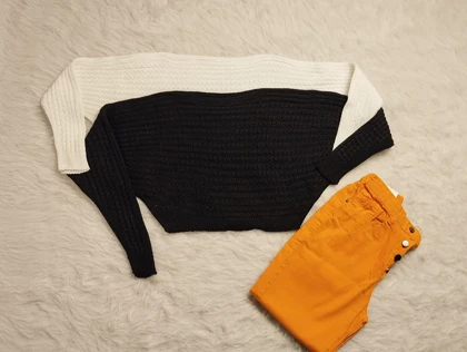 کراپ بافت فندقی زنانه کد 403070