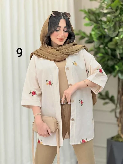 شومیز نچرال طرح دار