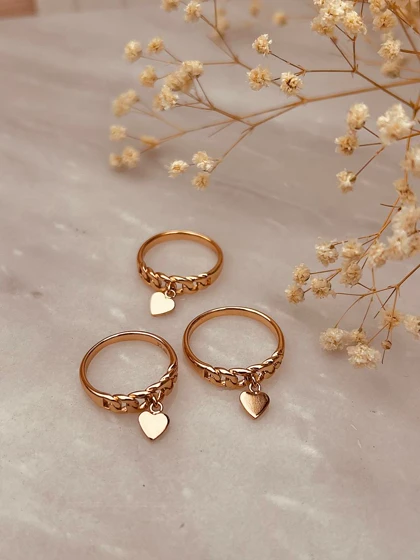 انگشتر قلب آویز ژوپینگ