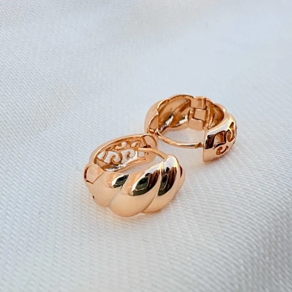 گوشواره حلقه‌ای بافت پیچی ژوپینگ