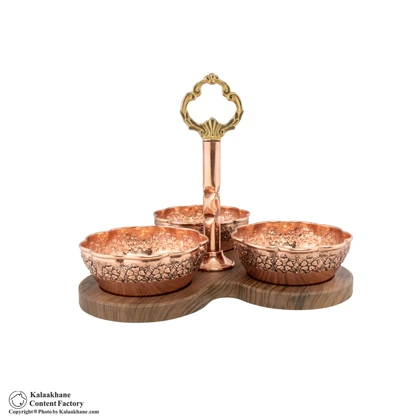 اردو خوری مثلثی مس دیبا رنگ مسی کد 1034
