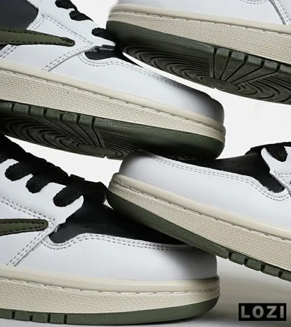 کفش کتانی مردانه کرم مشکی سفید زیتونی NIKE travis scott مدل 5736