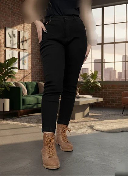 شلوارمشکی جین کشی لول