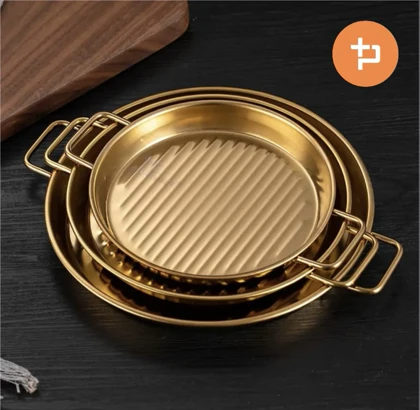 تابه گریل طلایی دسته دار