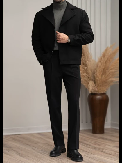 کت کراپ مشکی کارلوتی کد o140