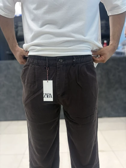 شلوار پارچه ای بگ استایل / پارچه لیوسل رنگ شکلاتی / مناسب فصل