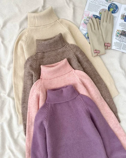 پلیور بافت یقه اسکی گرم بالا کد5161