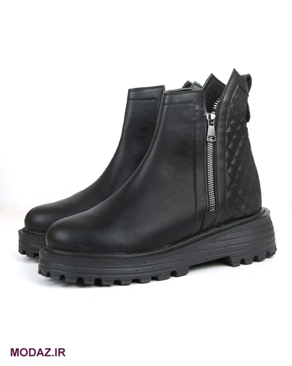 بوت زنانه زمستونه زیپی طرح لوزی شنل BOOT