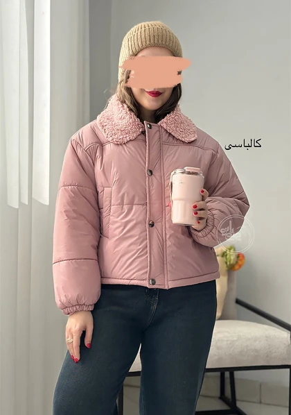 کاپشن یقه تدی