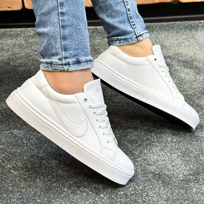 کفش کتانی اسپرت مردانه رنگ سفید مدل نایک NIKE AIR FORCE کد 71184