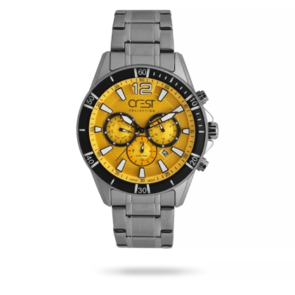 ساعت مچی مردانه کرست بند استیل دودی کد Crest 6304