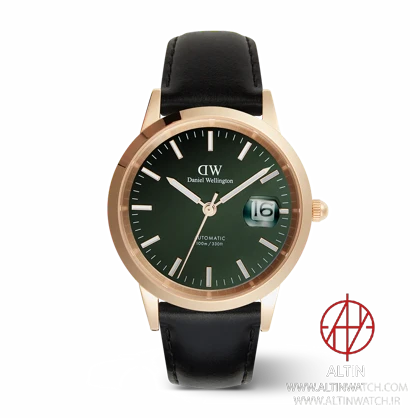 ساعت مچی اتوماتیک دنیل ولینگتون (Daniel Wellington) مدل DW00100757 (کالکشن آیکونیک، موتور ژاپنی، صفحه سبز، بند چرم مشکی)