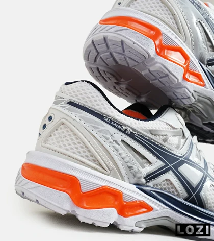 کفش کتانی سفید سرمه ای نارنجی ASICS KAYANO 20