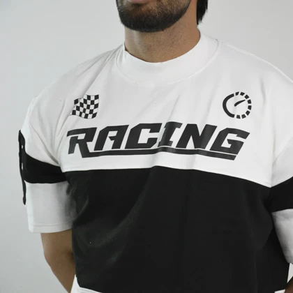 تیشرت اسپرت ریسینگ مدل ZRA-4D0583 سفید